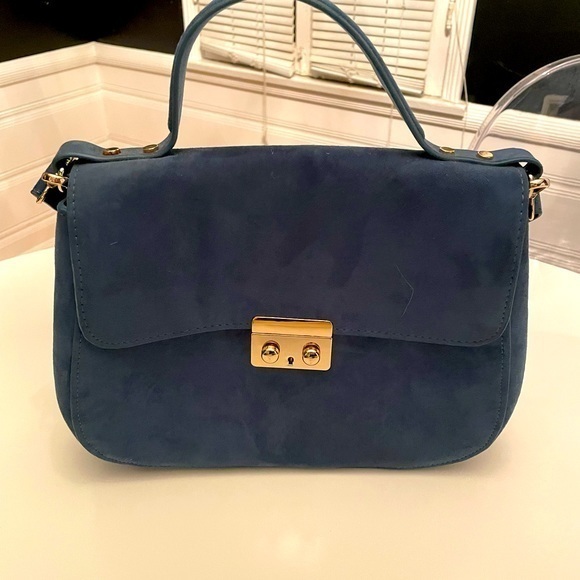 Zara City Bag Blue Crossbody Messenger NWOT - Picture 2 of 7